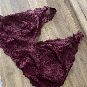 NWT - Maroon lace bralette
